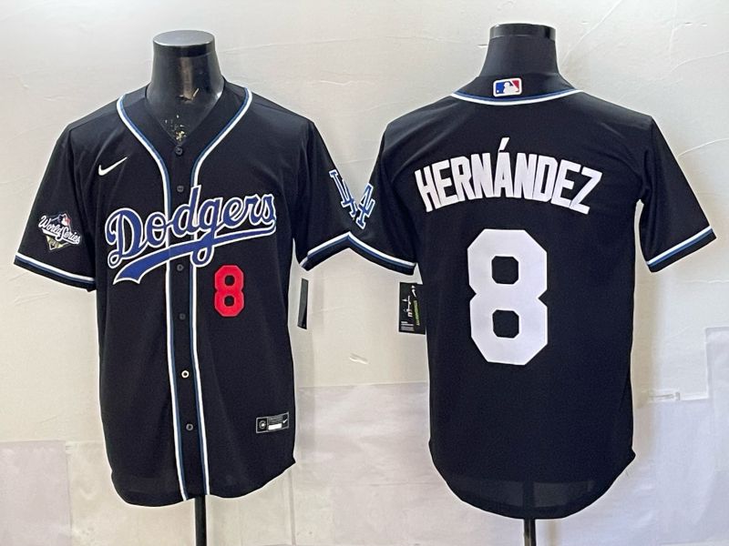 Men 2026 Nike Los Angeles Dodgers #8 Hernandez Black Game MLB Jersey 07->los angeles dodgers->MLB Jersey